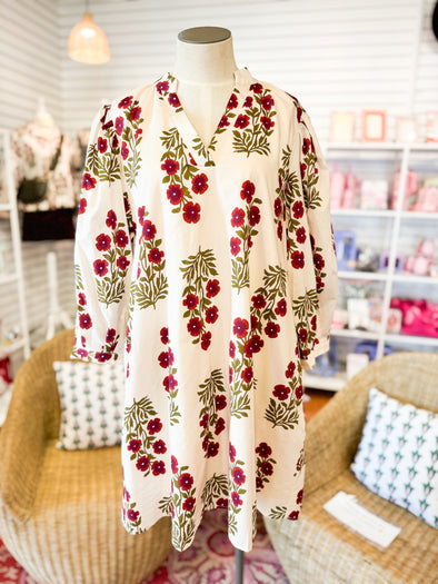 The Emily Floral Dress-Red