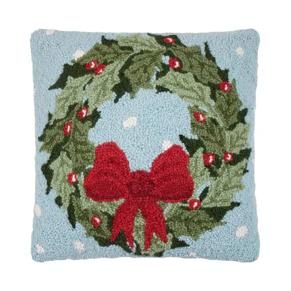 The Holly Wreath Hook Pillow