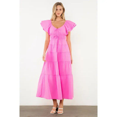 (THML) The Stevie Midi Dress-Pink