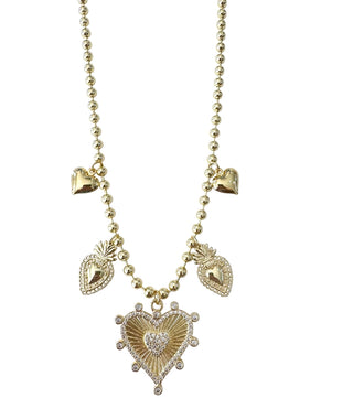The Cali Heart Charm Necklace-Gold