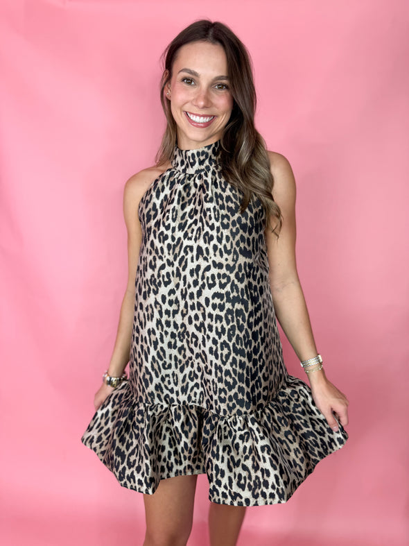 The Jason Leopard Dress-Brown