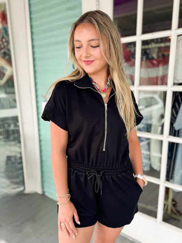 The Mark Romper-Black