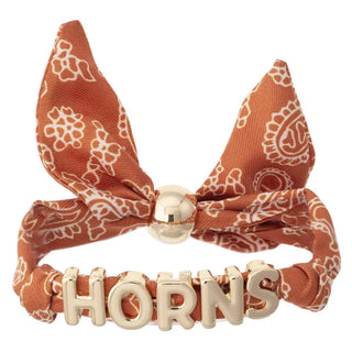 The Horns Slider Bandana Bracelet-Orange