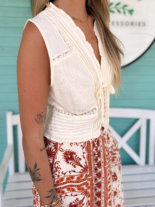 The Bennet Ruffle Top-Cream