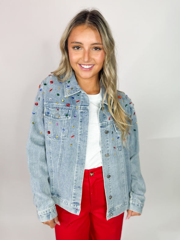 The Liz Jewel Jean Jacket