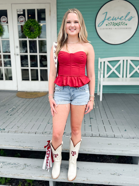 The Scarlet Top-Maroon