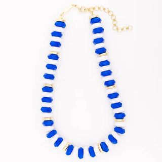 The Jovie Necklace-Blue/White