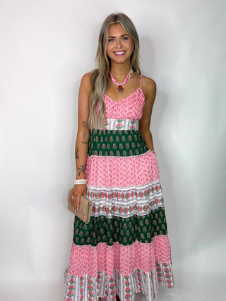 (THML) The Jessi Printed Maxi Dress-Pink