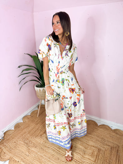floral cream dress
