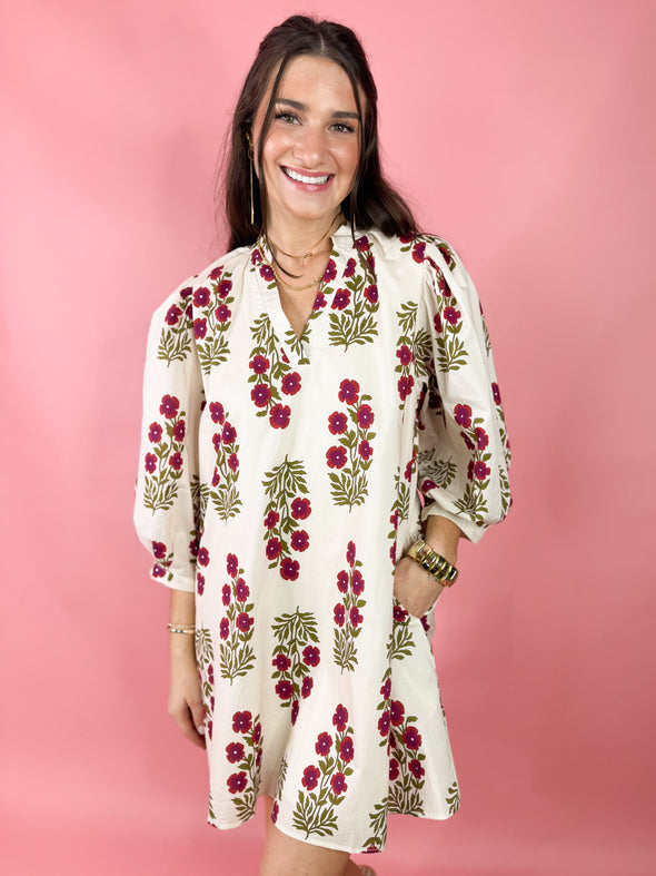 The Emily Floral Dress-Red