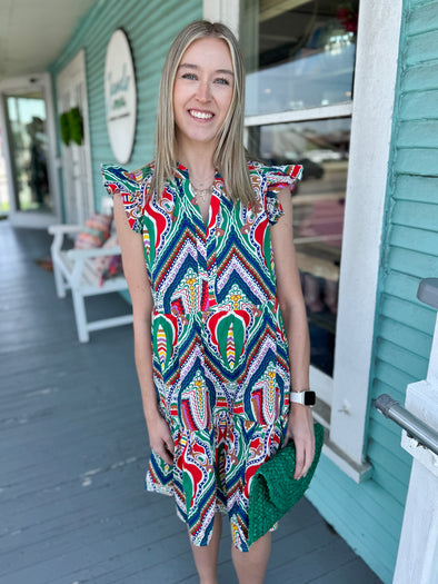 The Phillipi Printed Dress-Green