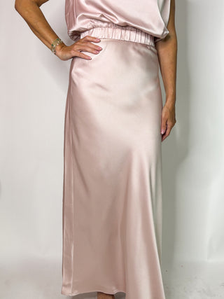 The Vivina Satin 2 Piece Set-Dusty Pink