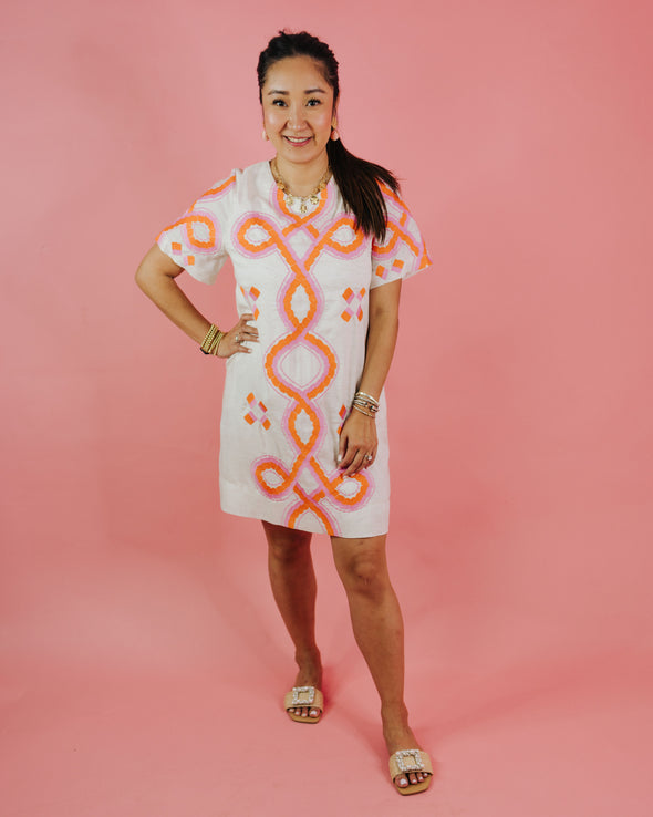 (THML) The Henry Embroidered Dress-Cream