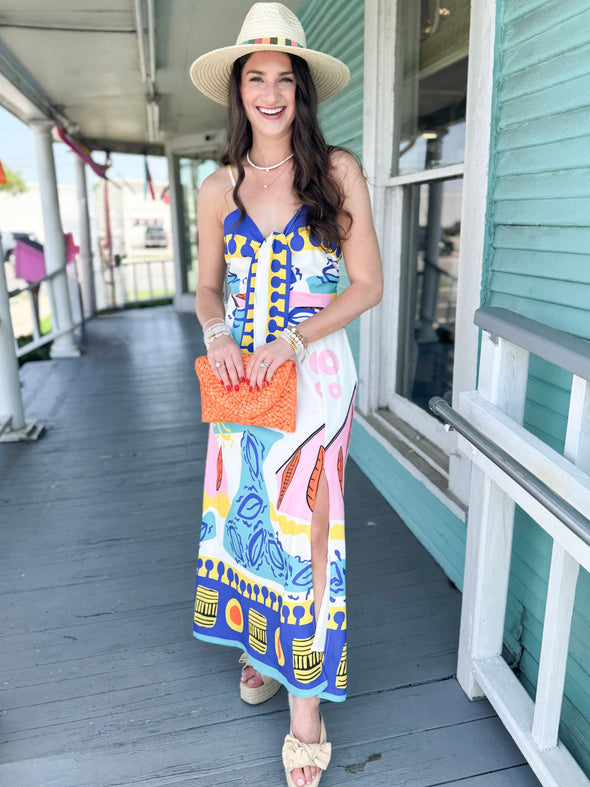 The Illene Tropical Midi Dress-Multi