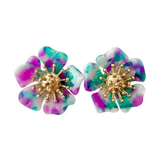 The Torunn Flower Earring-Purple