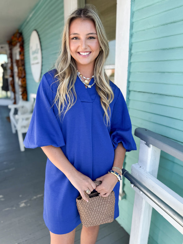 The Beth Collared Dress-Royal