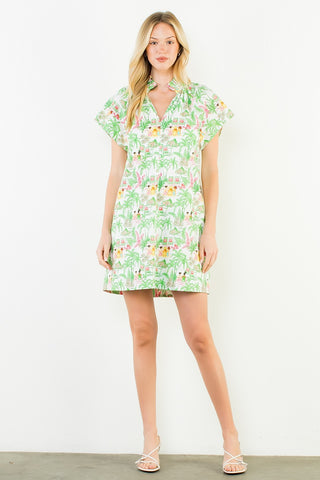 (THML) The Vacay Scene Dress-Green