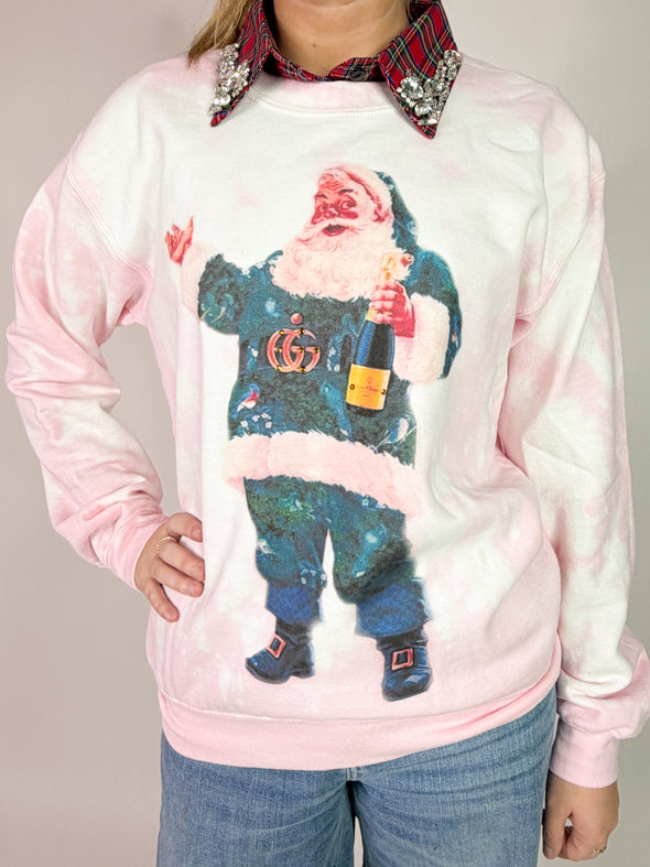 Gina Designer Santa Crewneck-Pink