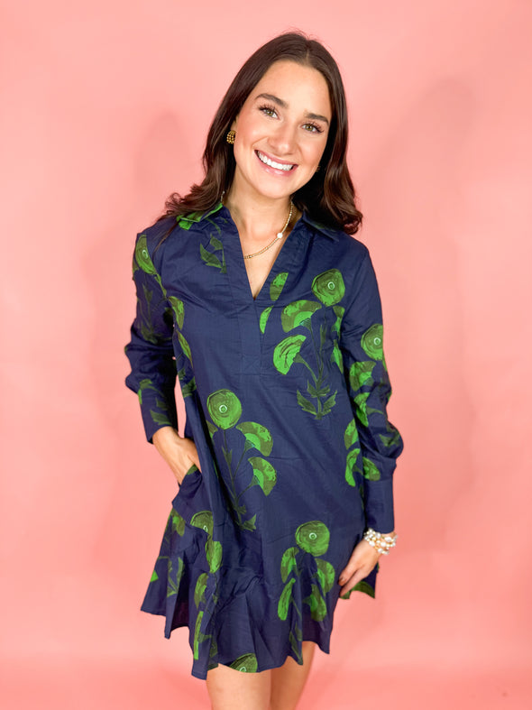 The Hillary Floral Dress-Navy
