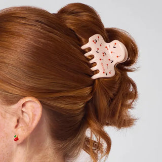 Cherry Print Medium Claw Clip-Pink