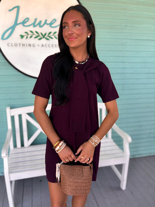The Celeste Sweater Dress-Wine