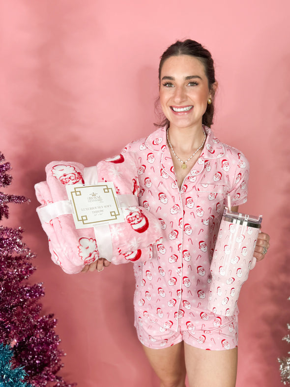 The Candy Cane Cutie Pajama Set-Pink