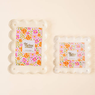 Square Scalloped Acrylic Frame-Clear