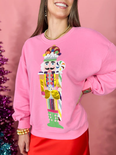 (Queen of Sparkles) The Candyland Nutcracker Sweatshirt-Pink
