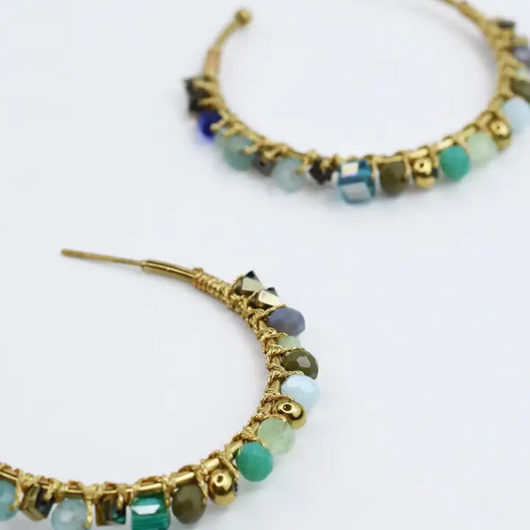 Sea Glass Hoops