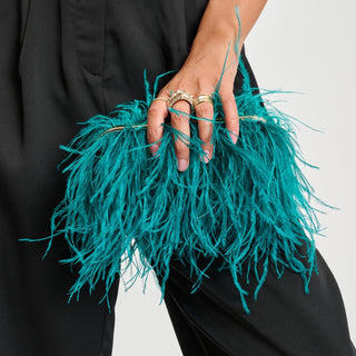 The Harlow Feather Clutch-Multiple Colors