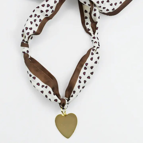 Scarfed and Chic Pendant Necklace-Heart