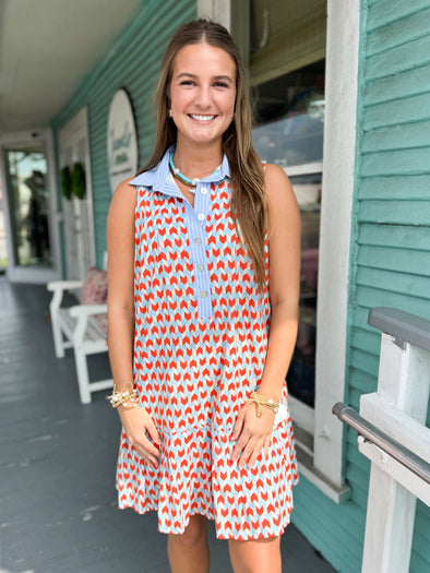 (THML) The Raeni Printed Dress-Coral