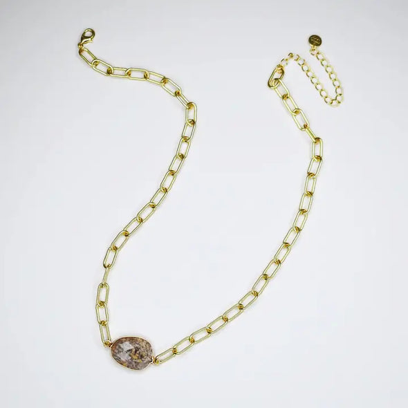 Stone and Shine Gemstone Necklace-Earth