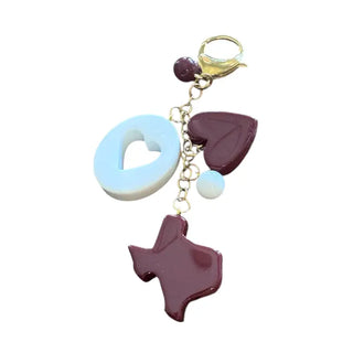 The Luxe League Bag Charm-Maroon