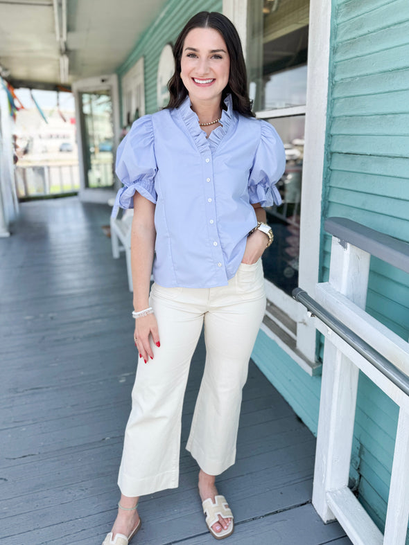 The Adam Wide Leg Pant-Off White