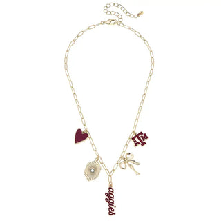 The A&M Charm Necklace-Gold