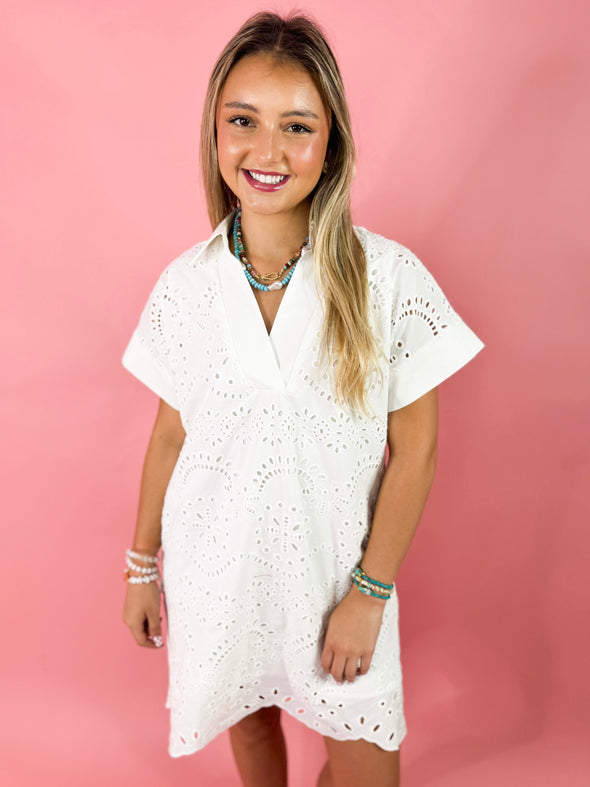 The Serena Eyelet Dress-White