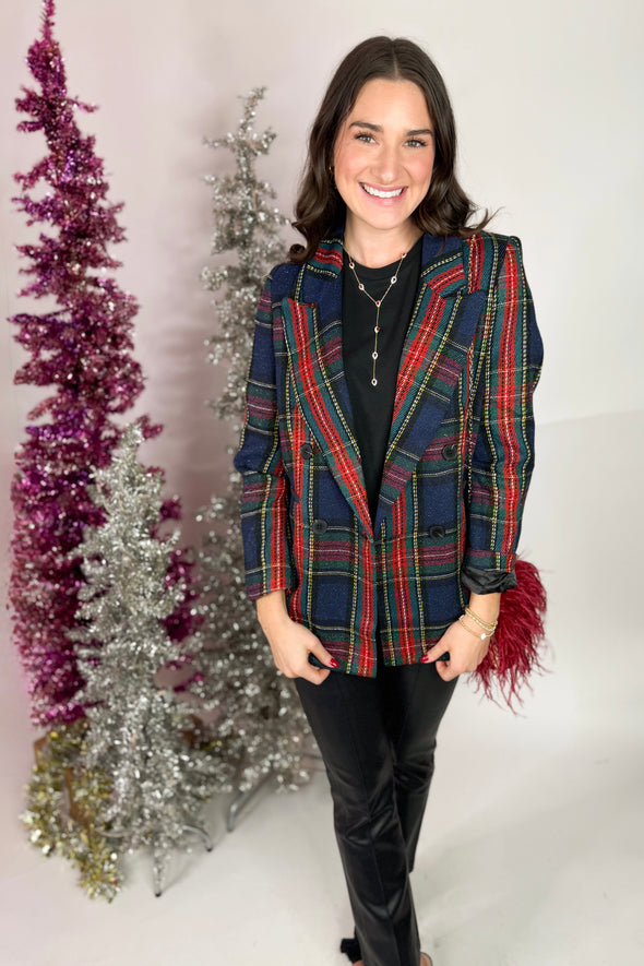 The Kate Holiday Tweed Plaid Blazer