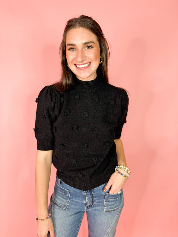 The Collette Rose Sweater-Black