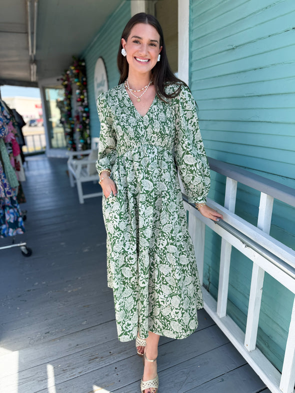 The Laila Floral Dress-Green