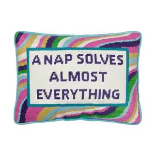 Embroidered Pillow-Nap Solves Almost Everything