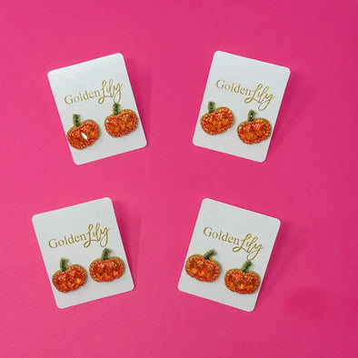 The Mini Pumpkin Studs-Orange