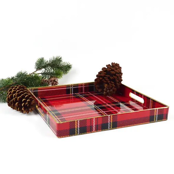 The Plaid Tray-Red