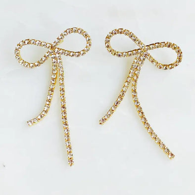 The Sine bow Earrings-Crystal