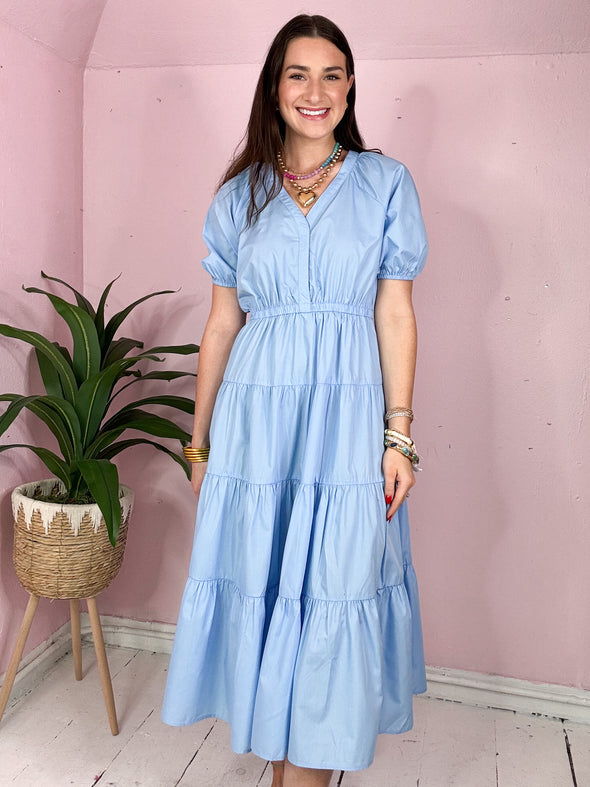 The Tricia Midi Dress-Blue