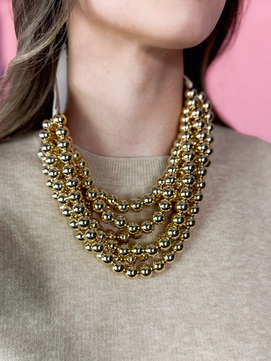 Chunky Beaded Layered Necklace