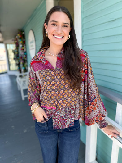 The Robert Boho Top-Red