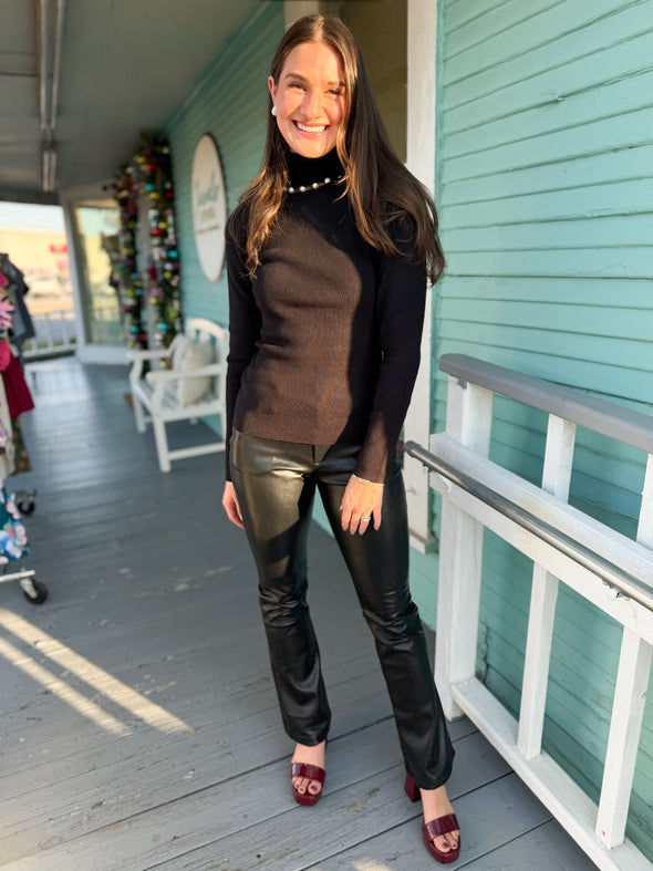 The Jewel Pearl Trim Sweater-Black