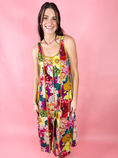 (THML) The Larisa Floral Midi Dress-Magenta