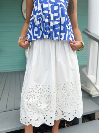 (THML) The Whismen Lace Skirt-White